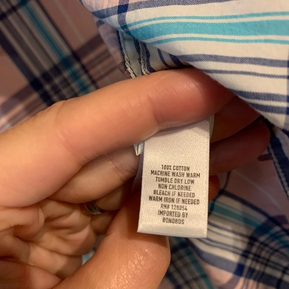 Bonobos Standard Fit Blue and Pink Plaid Button Down - Picture 3 of 3